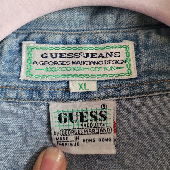Guess Jeans Button Up Crop Jean Jacket - Picture 3 of 6